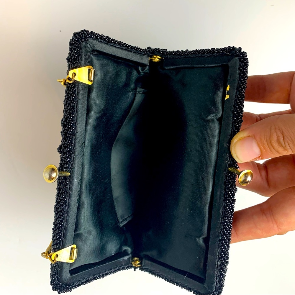 Black Beaded Purse With Chain - Picture 6 of 6